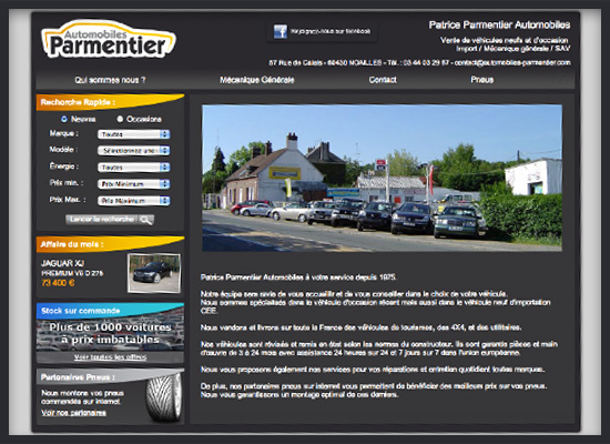 Création du site web www.automobiles-parmentier.com