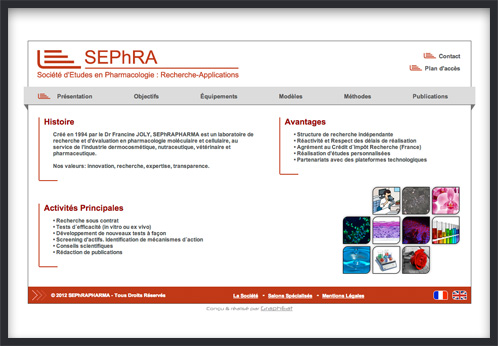 Site web Sephra Pharma, Espace de maintenance (MAJ à 95%).