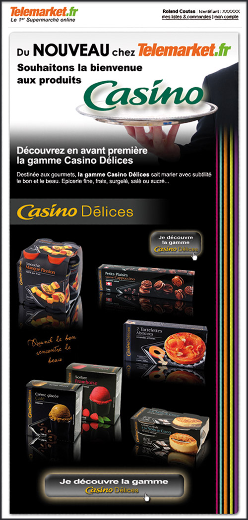NewsLetter produits, présentation de la gamme Casino Délices
