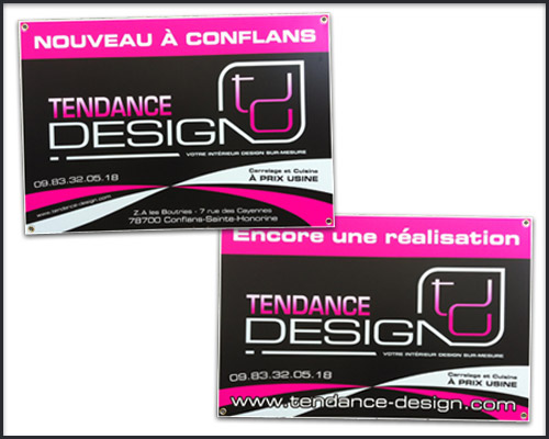 Panneaux de chantier promotionnels Tendance Design